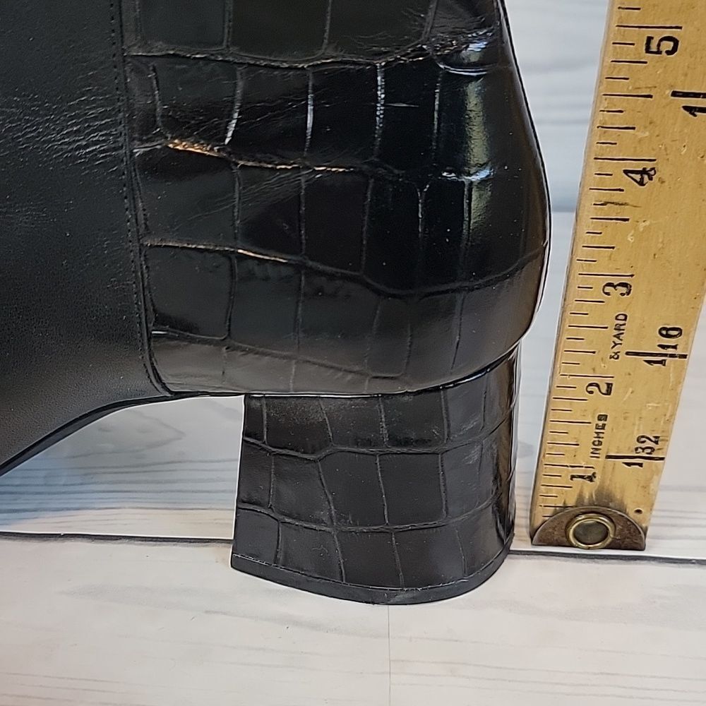 Michael Kors Alane Flext Bootie In Black With Croc Embossed Heel Womens Size 8M - Picture 4 of 11